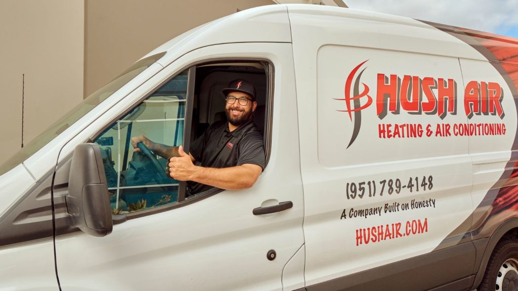 A hush, air team member responding to a service call.