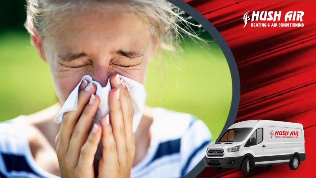 A women sneezing during allergy season.